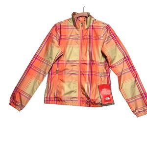 The North Face Women's Pandora Windbreaker Jacket XS Plaid Zip Up Lightweight